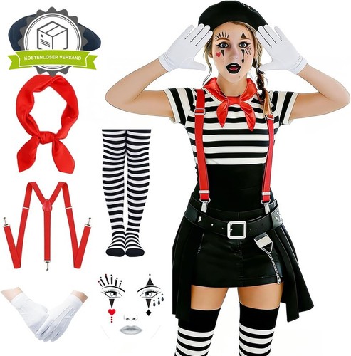 Pantomime kostüm set damen - set,